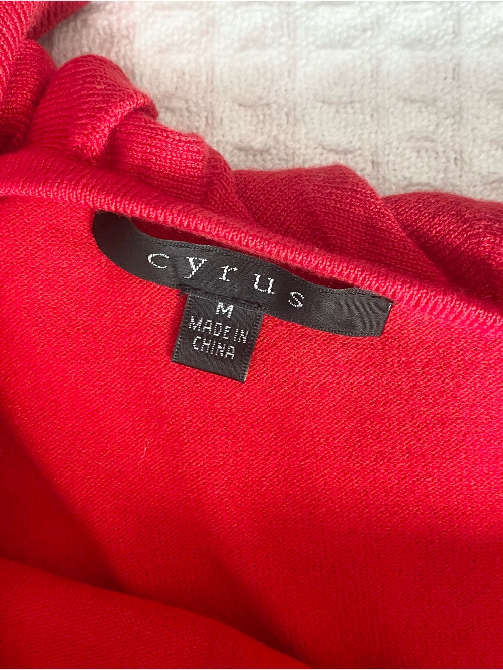 Cyrus Red Off-the-Shoulder Ruffle Sweater Medium - Picture 2 of 4